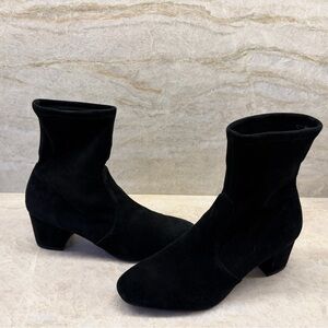 Stuart Weitzman Black Suede Mid-calf Booties 8.5